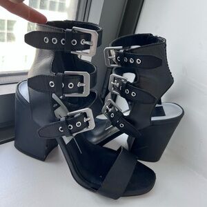 Dolce Vita Black Buckle Heels 6.5